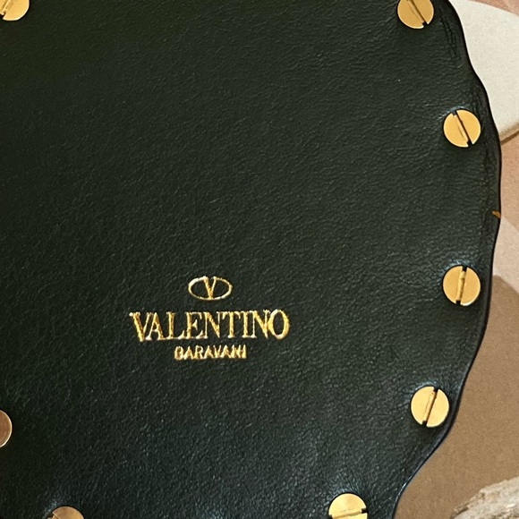 Valentino Garavani Studs Pineapple Motif Leather Key Ring Bag Charm - Picture 6 of 8